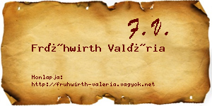 Frühwirth Valéria névjegykártya