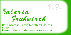 valeria fruhwirth business card